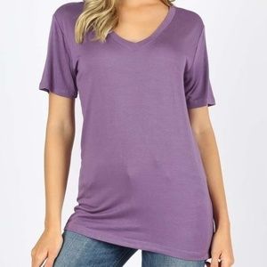 Premium Rayon V Neck Short Sleeve Box Tee
